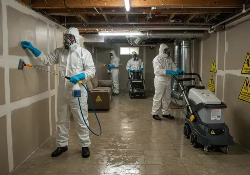 Basement Moisture Removal and Structural Drying process in Tilden, TX